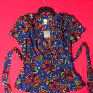 NEW- 100% silk floral top